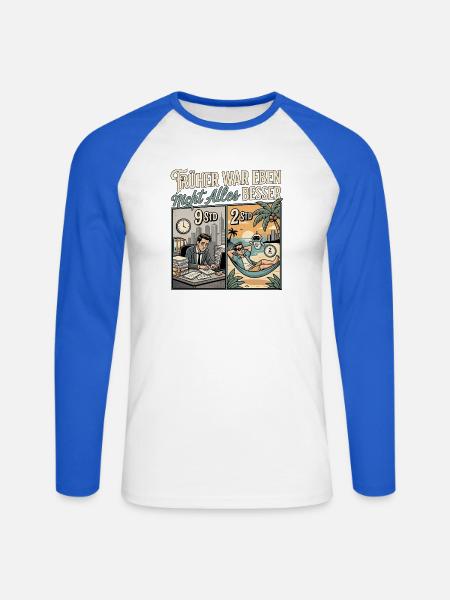 KI Experte - Unisex Baseballshirt langarm - Weiß/Royalblau