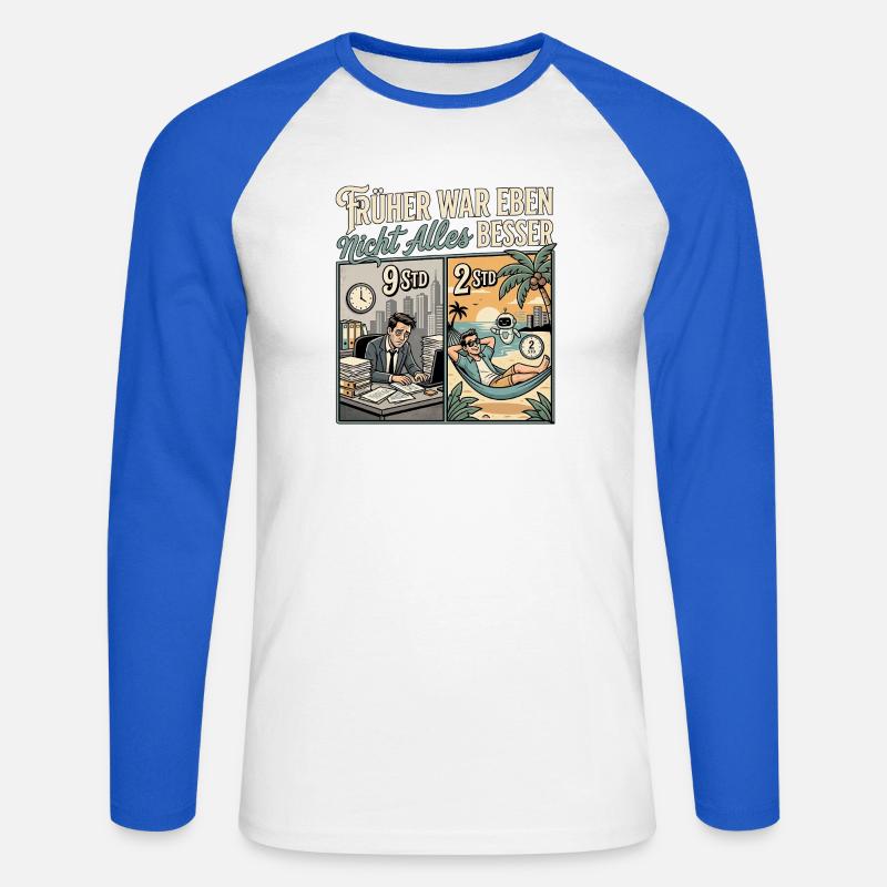 KI Experte - Unisex Baseballshirt langarm - Weiß/Royalblau