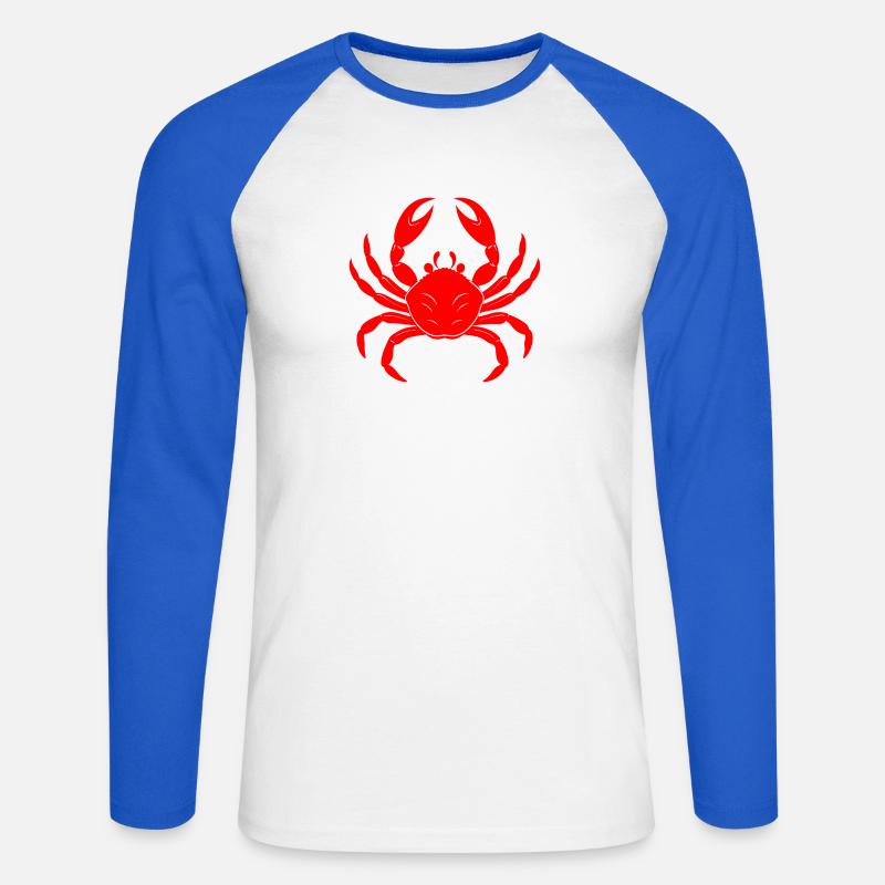 Krabbe - Unisex Baseballshirt langarm - Weiß/Royalblau