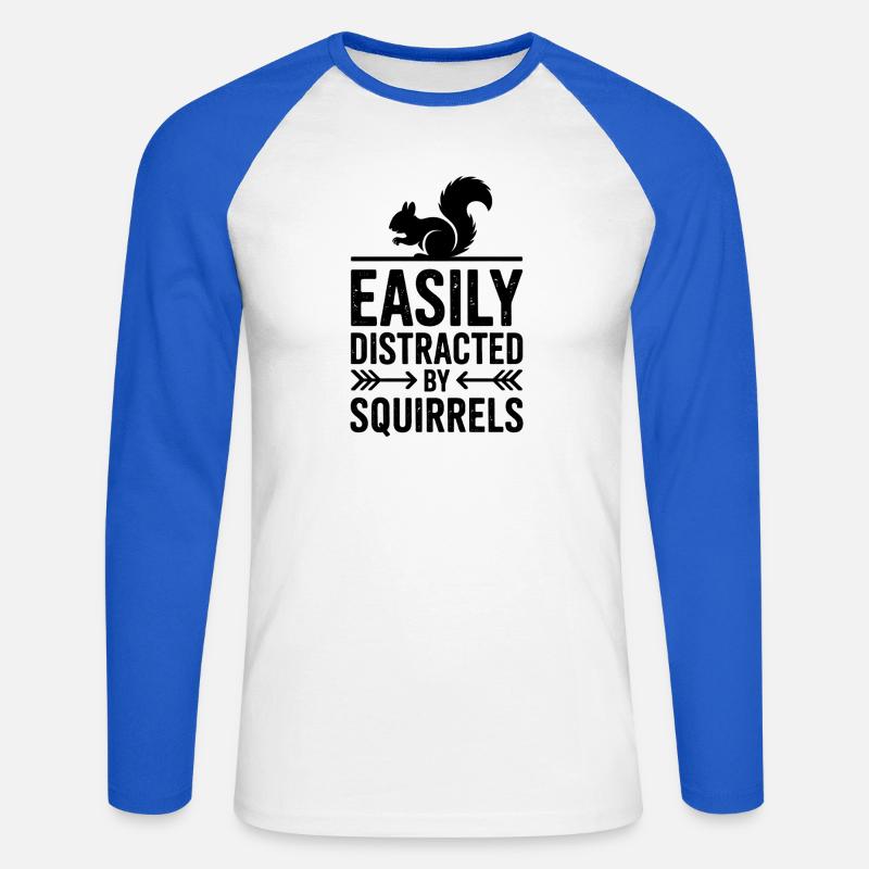 Eichhörnchen Sprüche Lustig Eichhörnchen Geschenk - Unisex Baseballshirt langarm - Weiß/Royalblau