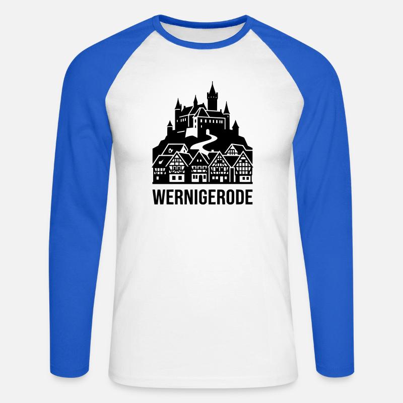 Wernigerode Harz - Unisex Baseballshirt langarm - Weiß/Royalblau