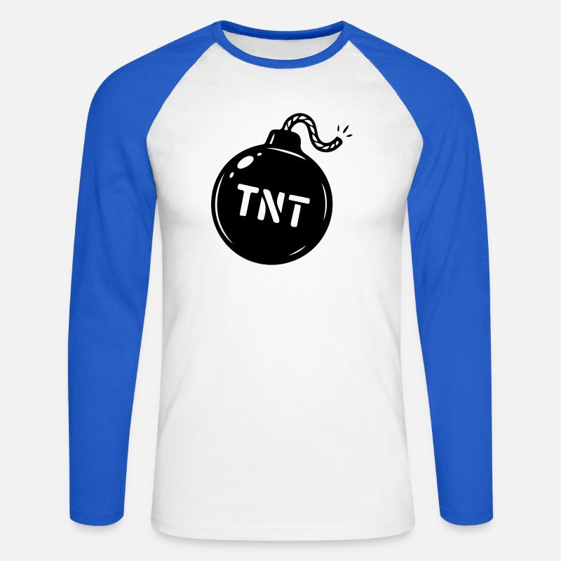 Bombe TNT Symbol - Unisex Baseballshirt langarm - Weiß/Royalblau
