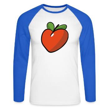 Peche_coeur - Unisex Long Sleeve Baseball T-Shirt - white/royal blue - Front - Nik (191cm)