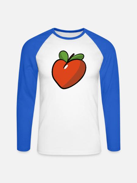 Peche_coeur - Unisex Long Sleeve Baseball T-Shirt - white/royal blue