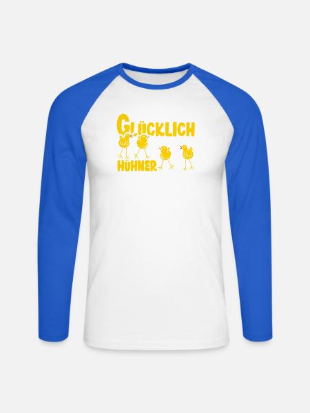 Hühnerflüsterer Huhn Hühnerhalter Hühner - Unisex Baseballshirt langarm - Weiß/Royalblau
