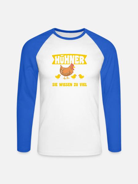 Hühnerflüsterer Huhn Hühnerhalter Hühner - Unisex Baseballshirt langarm - Weiß/Royalblau
