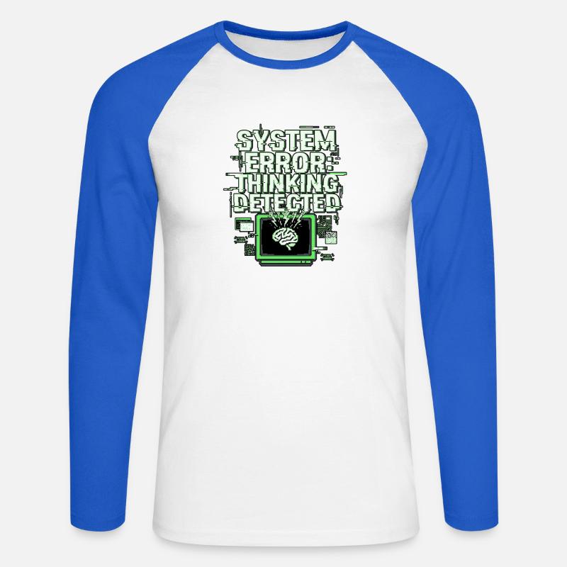 System Error - Unisex Long Sleeve Baseball T-Shirt - white/royal blue