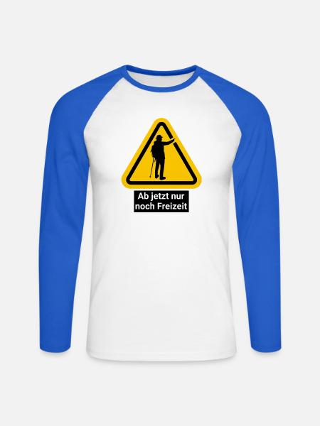 Ab jetzt nur noch Freizeit - Unisex Baseballshirt langarm - Weiß/Royalblau