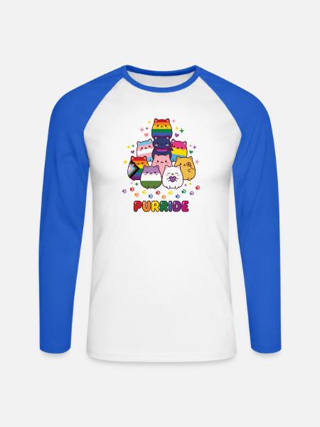 Pride Month LGBTQ – Purride - Unisex Baseballshirt langarm - Weiß/Royalblau