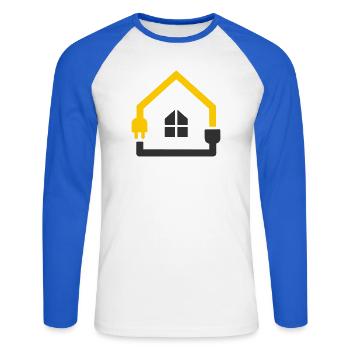 Electrician House Socket Smart Home - Unisex Long Sleeve Baseball T-Shirt - white/royal blue - Front - Nik (191cm)