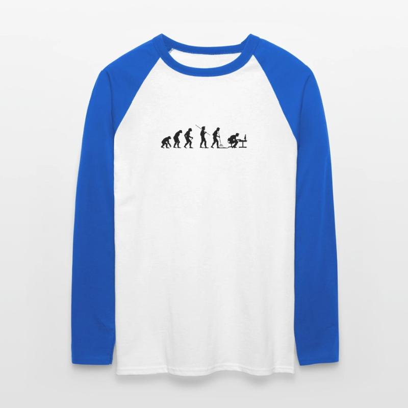 Programmierer Computerfreak Evolution Unisex Baseballshirt langarm