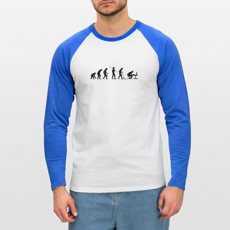 Programmierer Computerfreak Evolution Unisex Baseballshirt langarm