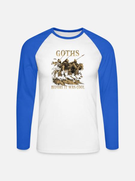 Antike Reitervölker Römer Germanen Geschichte - Unisex Baseballshirt langarm - Weiß/Royalblau