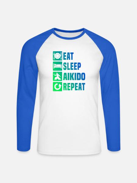 Japanische Kampfkunst Geschenkidee für Weihnachten - Unisex Baseballshirt langarm - Weiß/Royalblau