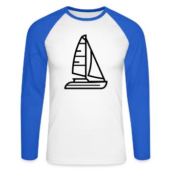 boat - Unisex Long Sleeve Baseball T-Shirt - white/royal blue - Front - Nik (191cm)