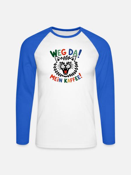 Weg Da Mein Kaffee - Unisex Baseballshirt langarm - Weiß/Royalblau