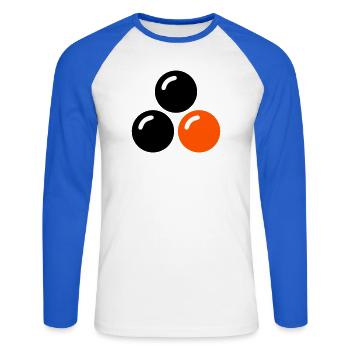 Balles de tennis de table Club de tennis de table Ping pong - T-shirt baseball manches longues Homme - blanc/bleu royal - Devant - Nik (191cm)