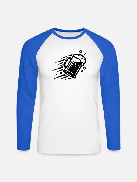 Weizenbier Bierglas Symbol - Unisex Baseballshirt langarm - Weiß/Royalblau