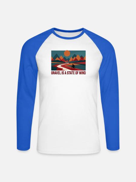 Kies ist ein Geisteszustand-Shirt - Unisex Baseballshirt langarm - Weiß/Royalblau