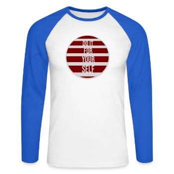 Do It For Yourself Inspirational Self Love Quote - Unisex Long Sleeve Baseball T-Shirt - white/royal blue - Front - Nik (191cm)
