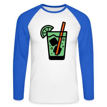 Cocktail Glass Summer Drink Girls' Vacation Bachelor Party - Unisex Long Sleeve Baseball T-Shirt - white/royal blue - Front - Nik (191cm)