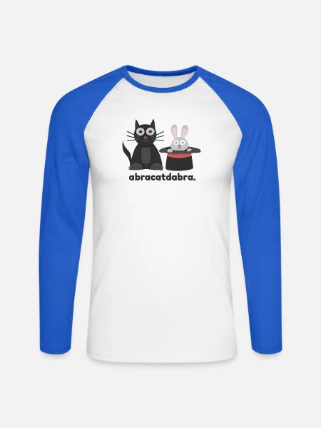 abracatdabra. drôlig. - Unisex Baseballshirt langarm - Weiß/Royalblau