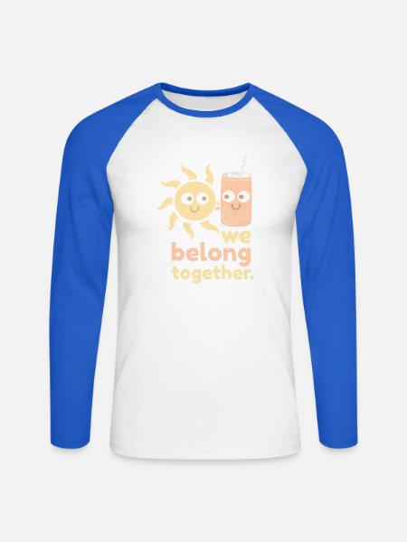 we belong together. drôlig. - Unisex Baseballshirt langarm - Weiß/Royalblau