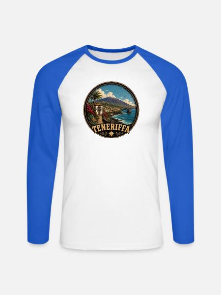 Teneriffa Spanien Atlantik Vulkaninsel Sommer - Unisex Baseballshirt langarm - Weiß/Royalblau