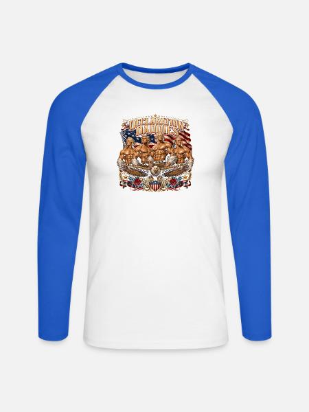 Erklärung der Gründerväter zum 4. Juli - Unisex Baseballshirt langarm - Weiß/Royalblau