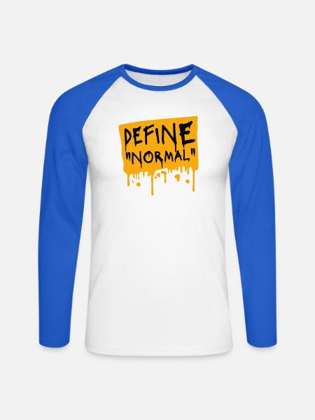 Define Normal Lustig Sarkastisch Definition Grafik - Unisex Baseballshirt langarm - Weiß/Royalblau