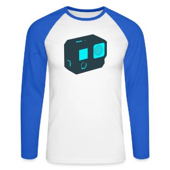 Action Camera Drone Icon - Unisex Long Sleeve Baseball T-Shirt - white/royal blue - Front - Nik (191cm)