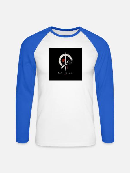 Kaizen Tokyo Zen Bergpinsel - Unisex Baseballshirt langarm - Weiß/Royalblau