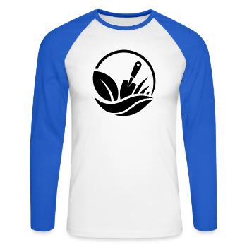 Gardener Shovel Plants Garden Motif - Unisex Long Sleeve Baseball T-Shirt - white/royal blue - Front - Nik (191cm)