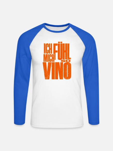 Ich fühl mich so Vino! - Unisex Baseballshirt langarm - Weiß/Royalblau