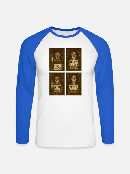 Nur Noch Dieses Eine Kapitel - Unisex Baseballshirt langarm - Weiß/Royalblau
