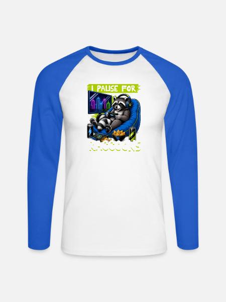 Gamer Gaming Cat Video Game - Unisex Baseballshirt langarm - Weiß/Royalblau