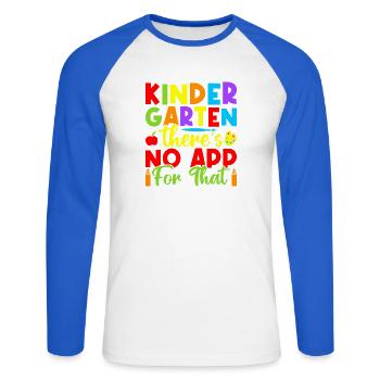 Pre K Teacher No App For That Kindergarten Teacher - Unisex Baseballshirt langarm - Weiß/Royalblau - Vorne - Nik (191cm)