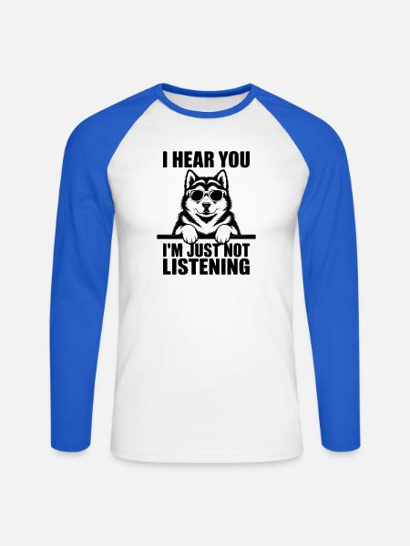 Alaskan Malamute Sprüche Alaskan Malamute Geschenk - Unisex Baseballshirt langarm - Weiß/Royalblau