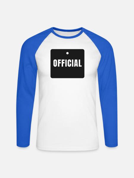 Official Badge - Offiziell Original Geschenk - Unisex Baseballshirt langarm - Weiß/Royalblau