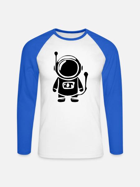 Astronaut im Weltall Geschenk - Unisex Baseballshirt langarm - Weiß/Royalblau