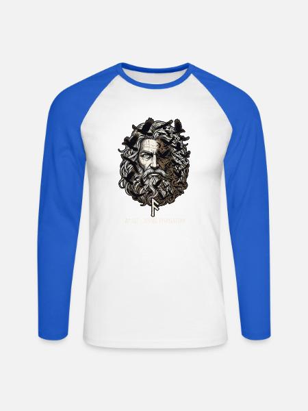 Germanen Runen Opa - Unisex Baseballshirt langarm - Weiß/Royalblau