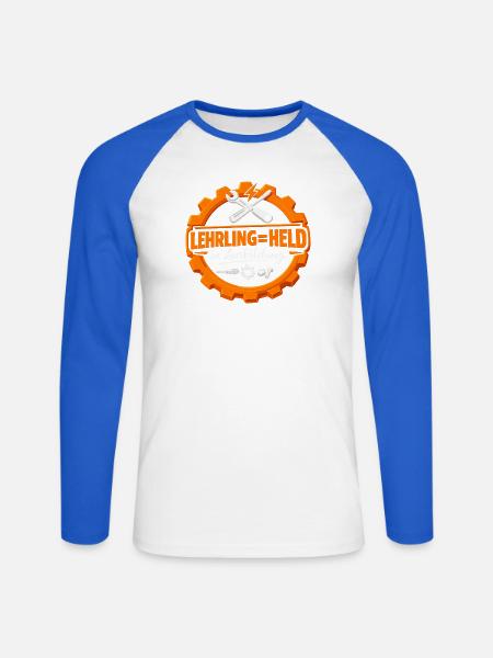 Lehrlinge sind Helden in Ausbildung - Unisex Baseballshirt langarm - Weiß/Royalblau