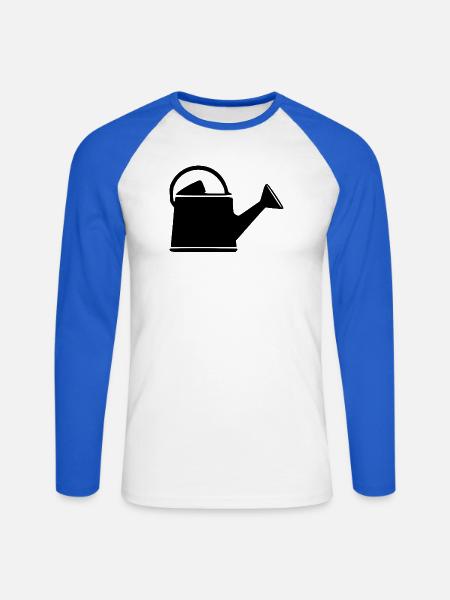 Gießkanne Garten Geschenk Gärtner - Unisex Baseballshirt langarm - Weiß/Royalblau