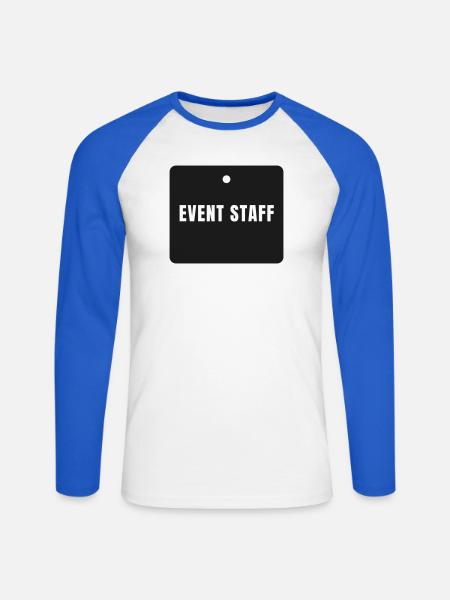 Event Staff Badge - Personal Veranstaltung - Unisex Baseballshirt langarm - Weiß/Royalblau