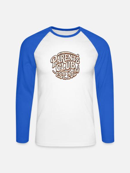 Parents Club Retro - Unisex Baseballshirt langarm - Weiß/Royalblau