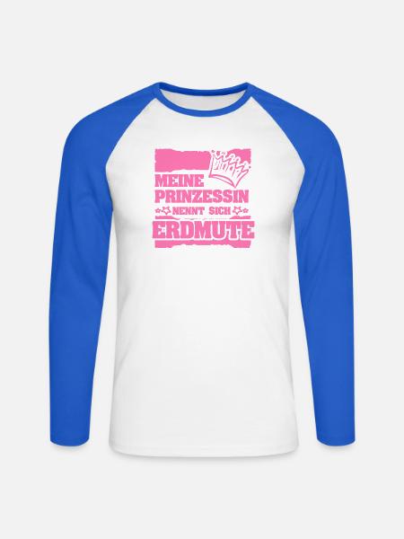 Geschenk für Erdmute - Unisex Baseballshirt langarm - Weiß/Royalblau