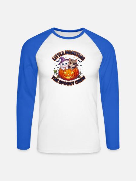 Little Monsters The Spooky Crew - Unisex Baseballshirt langarm - Weiß/Royalblau