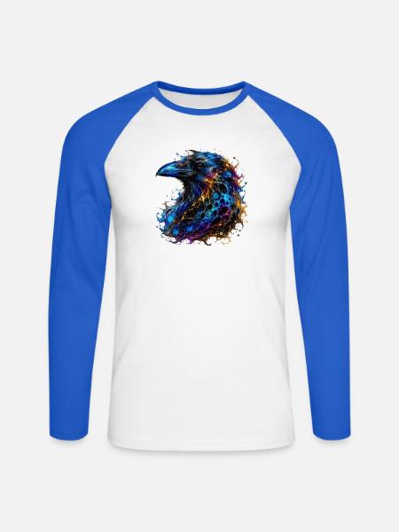 Midnight Messenger - Unisex Baseballshirt langarm - Weiß/Royalblau