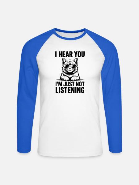 Britisch Kurzhaar Katze Britisch Kurzhaar Geschenk - Unisex Baseballshirt langarm - Weiß/Royalblau