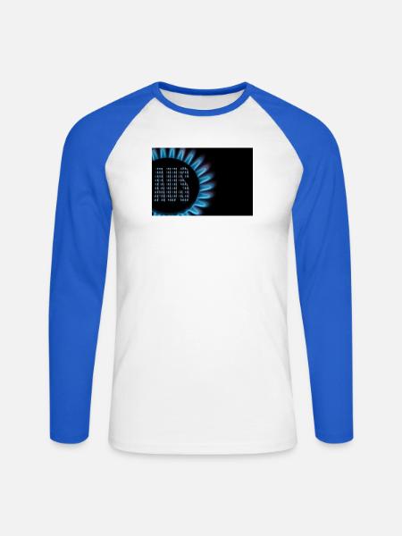 Gas AUS - Unisex Baseballshirt langarm - Weiß/Royalblau